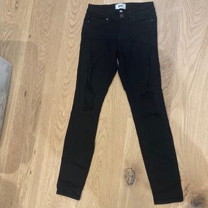 Sale! Paige distressed, black jeans, size 25